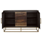 Zara 2-door 57-inch Wood Accent Storage Cabinet Black Walnut