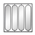 Large 4 Oval Wall Mirror With Square Frame, Home Decor For Living Room, Bedroom, Entryway, Office - Black