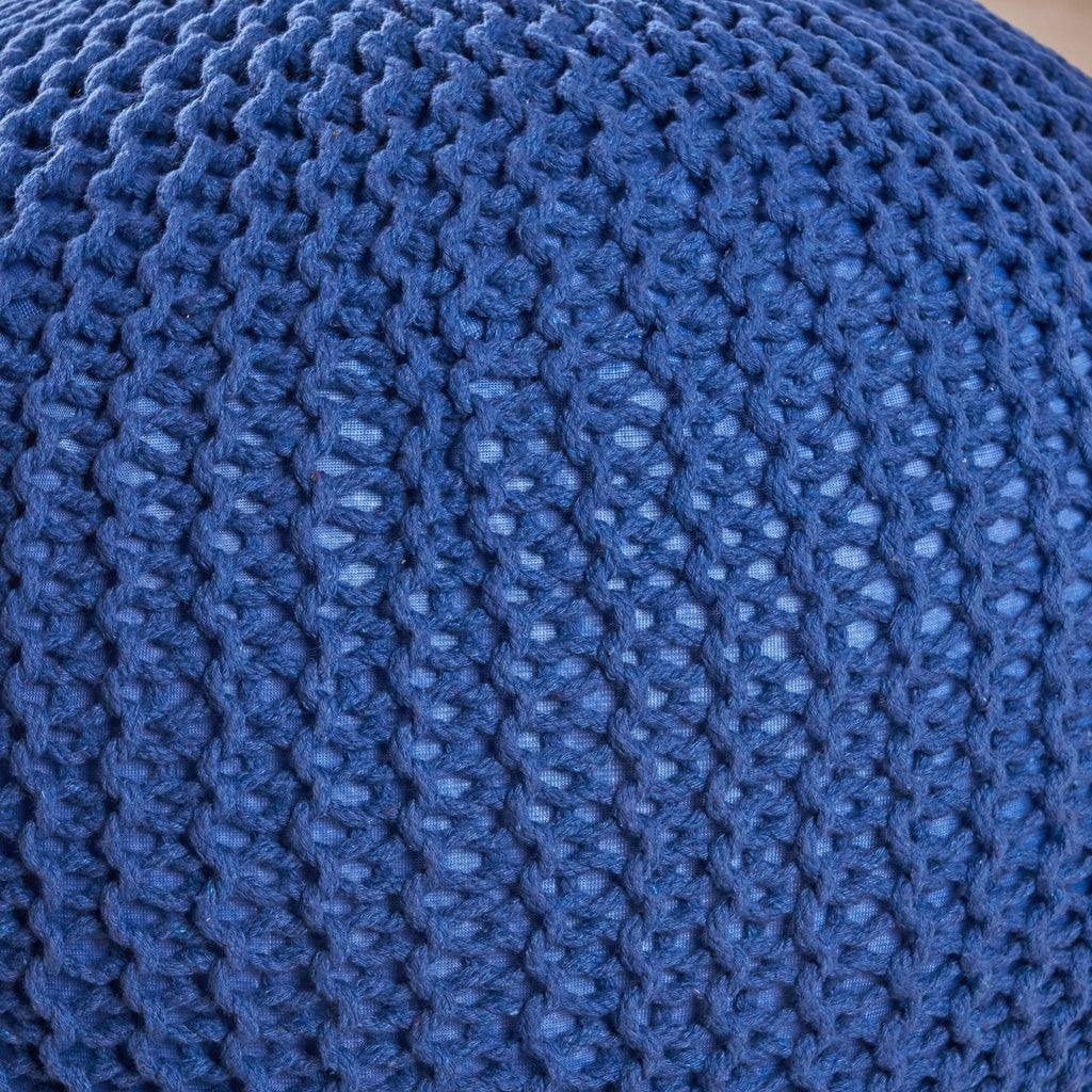 Bordeaux - Knitted Round Pouf, Versatile Ottoman And Floor Cushion