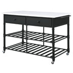 Emery - Kitchen Island - White Cultured Marble Top & Gray