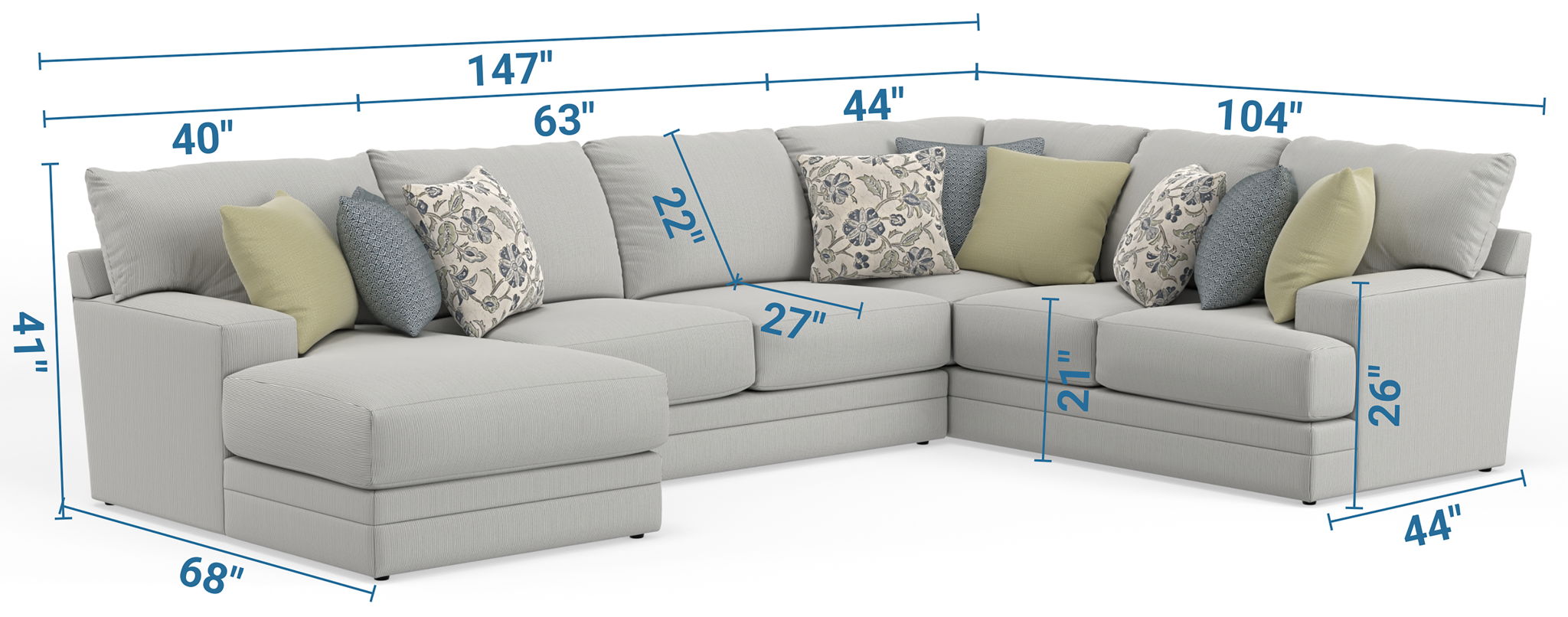 Stockbridge - Sectional With Comfort Coil Seating And 9 Accent Pillows Included