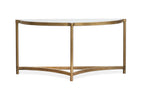 Cassidy - Demilune Sofa Table - Aged Brass And Volakas Classic