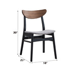 Rebi - Side Chair (Set of 2) - Gray Linen, Walnut & Black