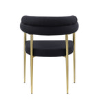 Dining Chairs (Set of 2), Mid-Century Modern Dining Chairs, Kitchen Dining Room Chairs, Round Boucle Backrest Sherpa Dining Chair With Brushed Metal Legs