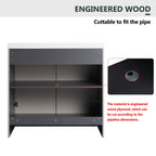 Contemporary Freestanding Bathroom Vanity With Resin Sink & Soft-Close Cabinet Doors