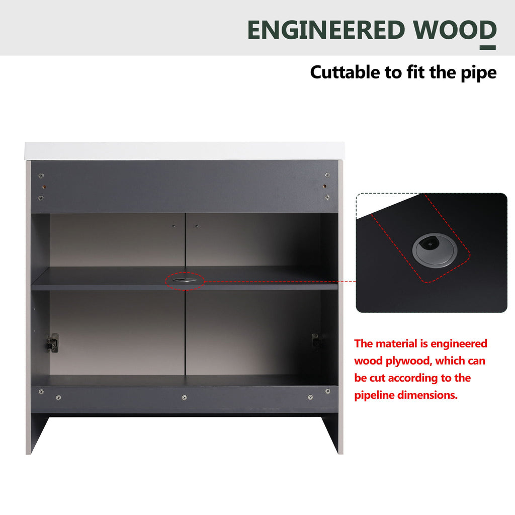 Modern Freestanding Bathroom Vanity With Soft Close Cabinet Doors