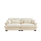 Modern Sofa With Bolstered Armrests And Pillows