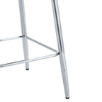 Modern Bar Chair Set Streamlined Backrest Metal Legs 2 Pieces - Black / Silver