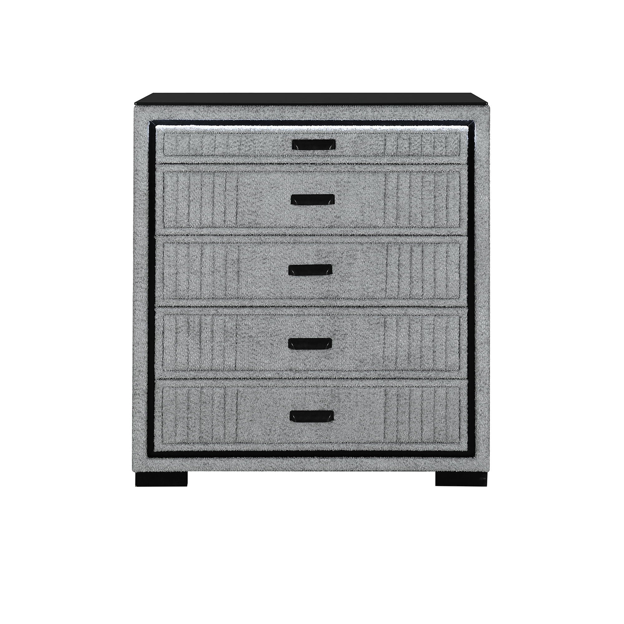 Isaiah - Upholstered Chest With LED Lighting