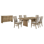 Adina 8-piece Extension Dining Set Distressed Light Brown