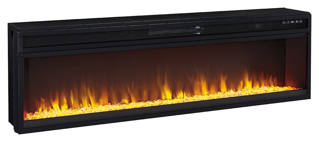 Electric LED Black Wide Fireplace Insert 57.63"W x 8.88"D x 16.88"H