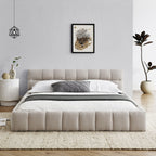 Modern Platform Bed Frame With Thick Fabric
