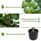 Realistic Faux Tree With Lifelike Foliage For Indoor And Outdoor Use - Green