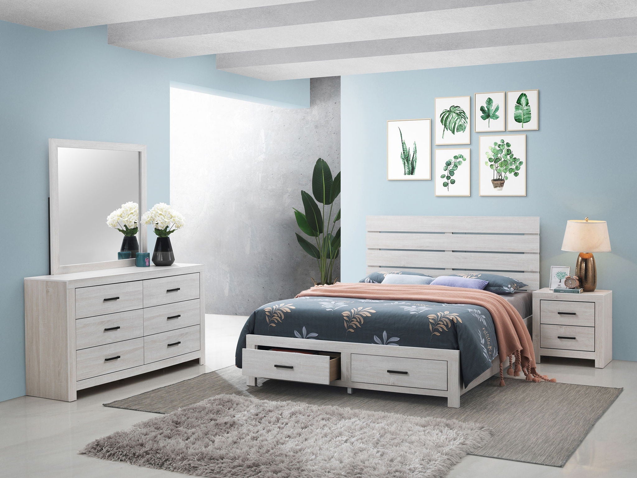 Brantford 4-piece Queen Bedroom Set Coastal White