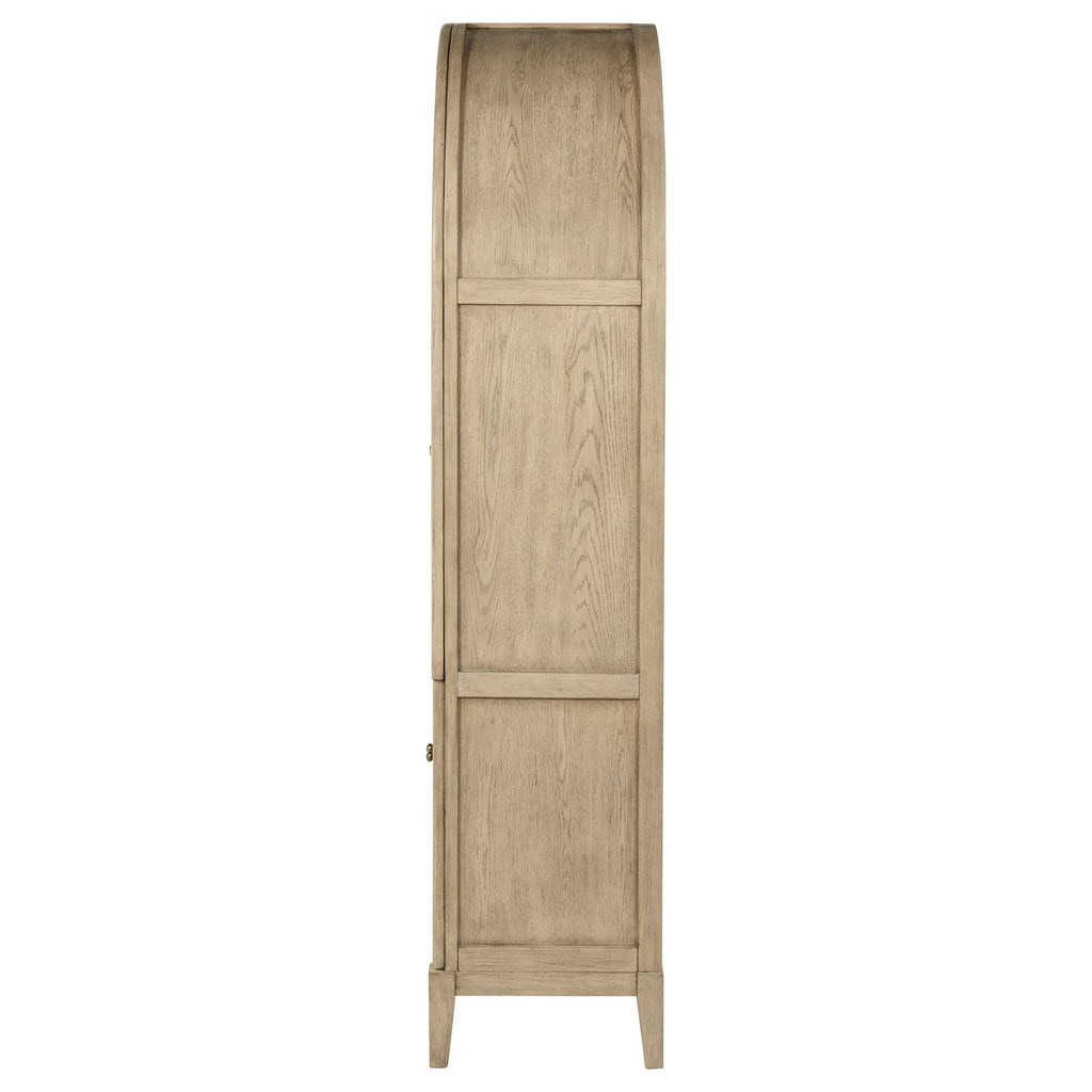 Kailani 4-Door Cane Dining Vitrine Display Cabinet Beige Oak