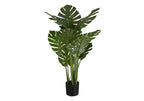 45" Tall, Artificial Plant, Monstera Tree, Indoor, Faux, Fake, Floor, Greenery, Potted, Real Touch, Decorative - Green / Black