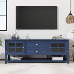 TV Stand, Entertainment Center With Dual Drawers And Hidden Storage, Cabinet With Soft Closing Doors And Sleek Panel Design
