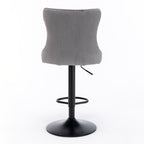 Swivel Barstools Adjusatble Seat Height, Modern Upholstered Bar Stools With Backs Comfortable Tufted For Home Pub And Kitchen Island (Set of 2)