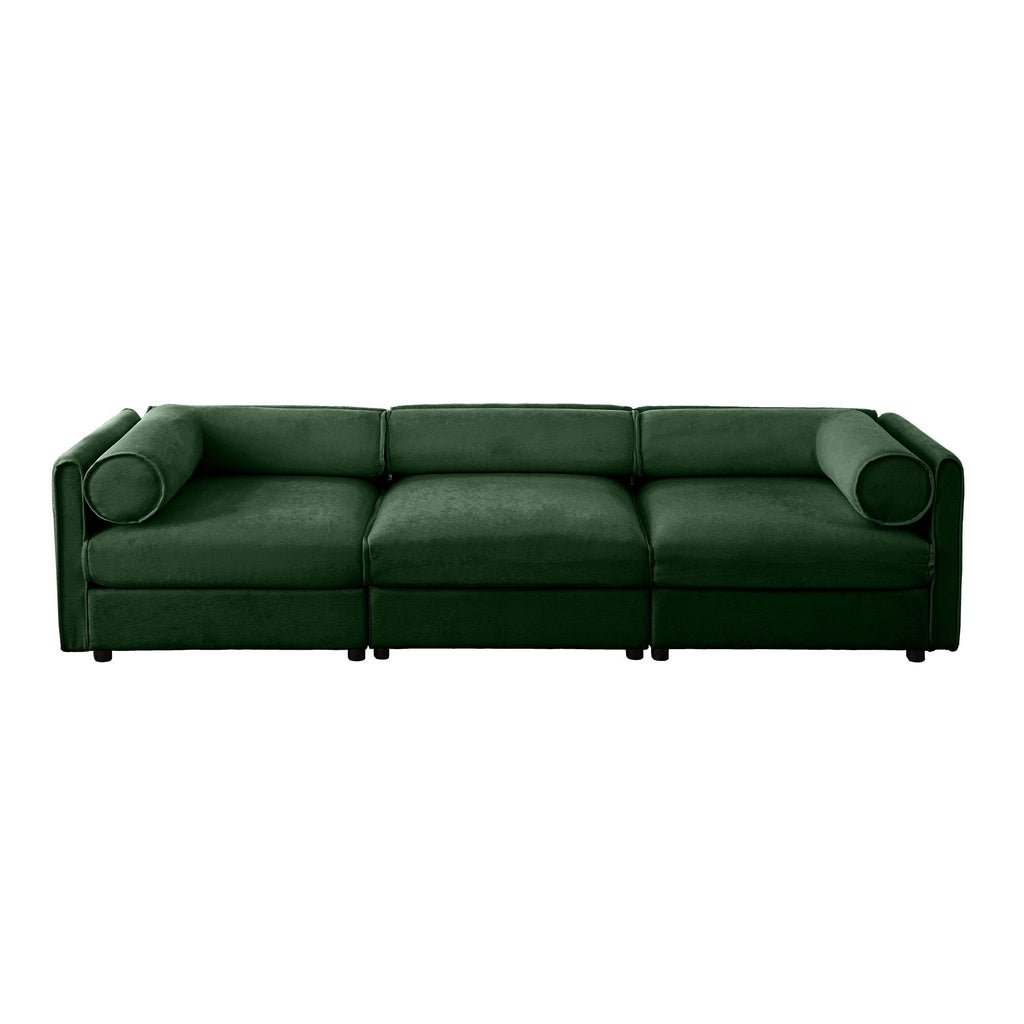 Stylish Sofa With Storage Seat And Cylindrical Backrest