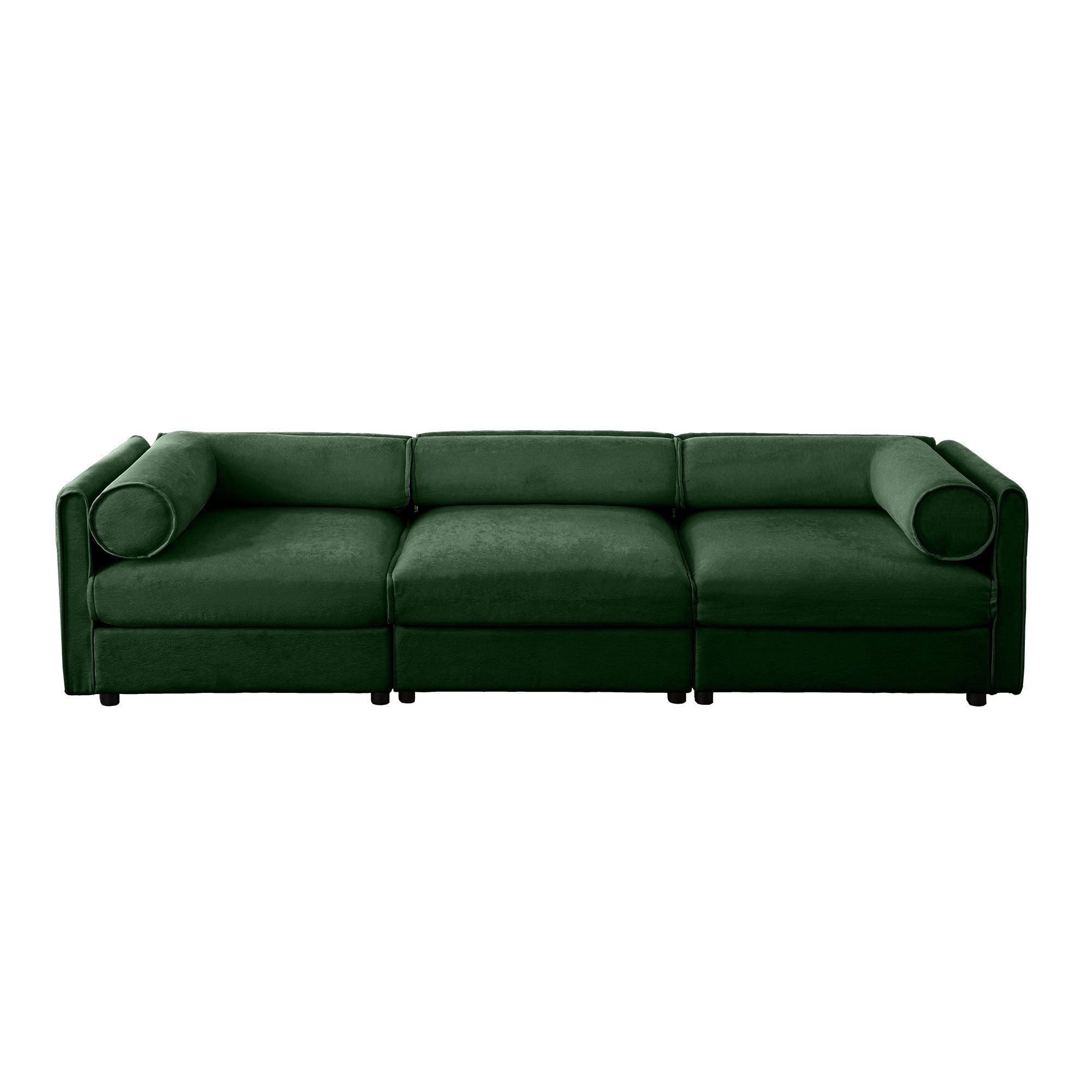 Stylish Sofa With Storage Seat And Cylindrical Backrest