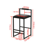 Elegant Bar Stool Set With Backrest And Footrest, Counter Height (Set of 2)