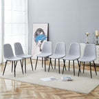 Modern Medieval Style Cushioned Side Chairs Set With Metal Legs For Kitchens