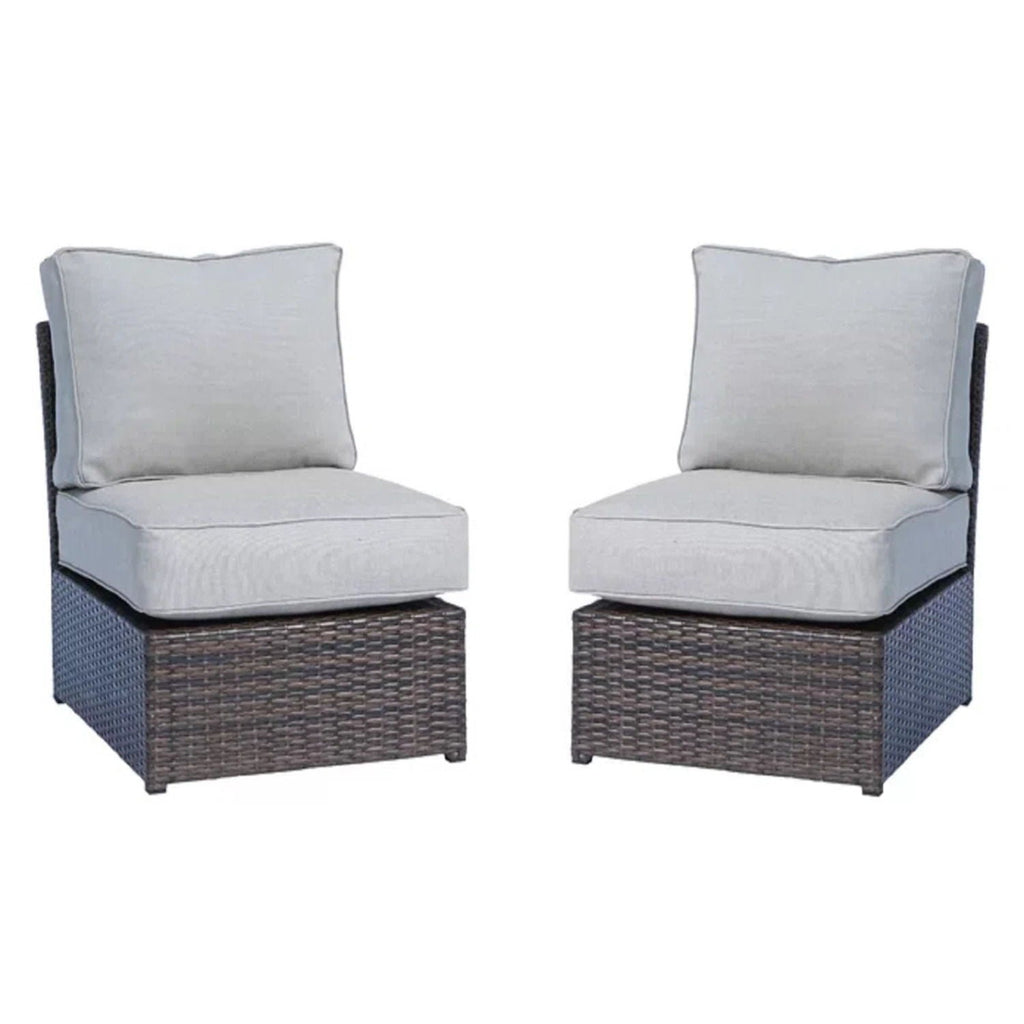 Comfortable Modern Patio Rattan Sectional Set With Cushions
