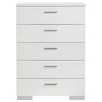 Felicity 5-drawer Bedroom Chest White High Gloss