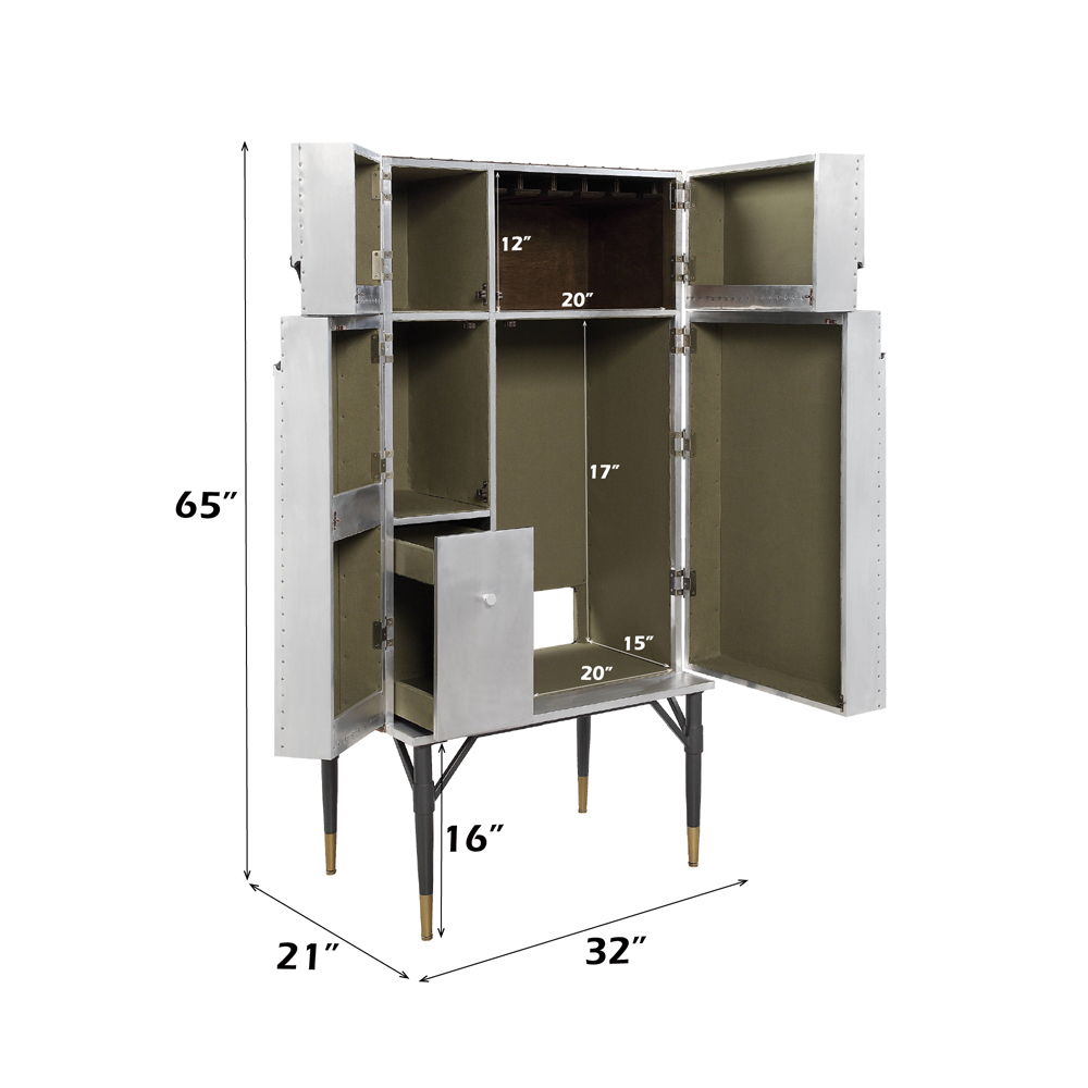 Yoela - Wine Cabinet - Leather & Aluminum