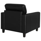 Scotland Faux Leather Upholstered Track Arm Chair Black