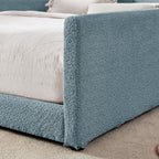 Cute Rabbit Ear Upholstered Platform Bed Frame With Safety Rail