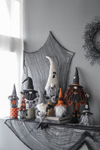 Sitting Gnome With Wings & Plaid Hat, For Halloween Decor