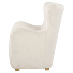 Thornton Faux Fur Upholstered Wingback Lounge Accent Chair Ivory