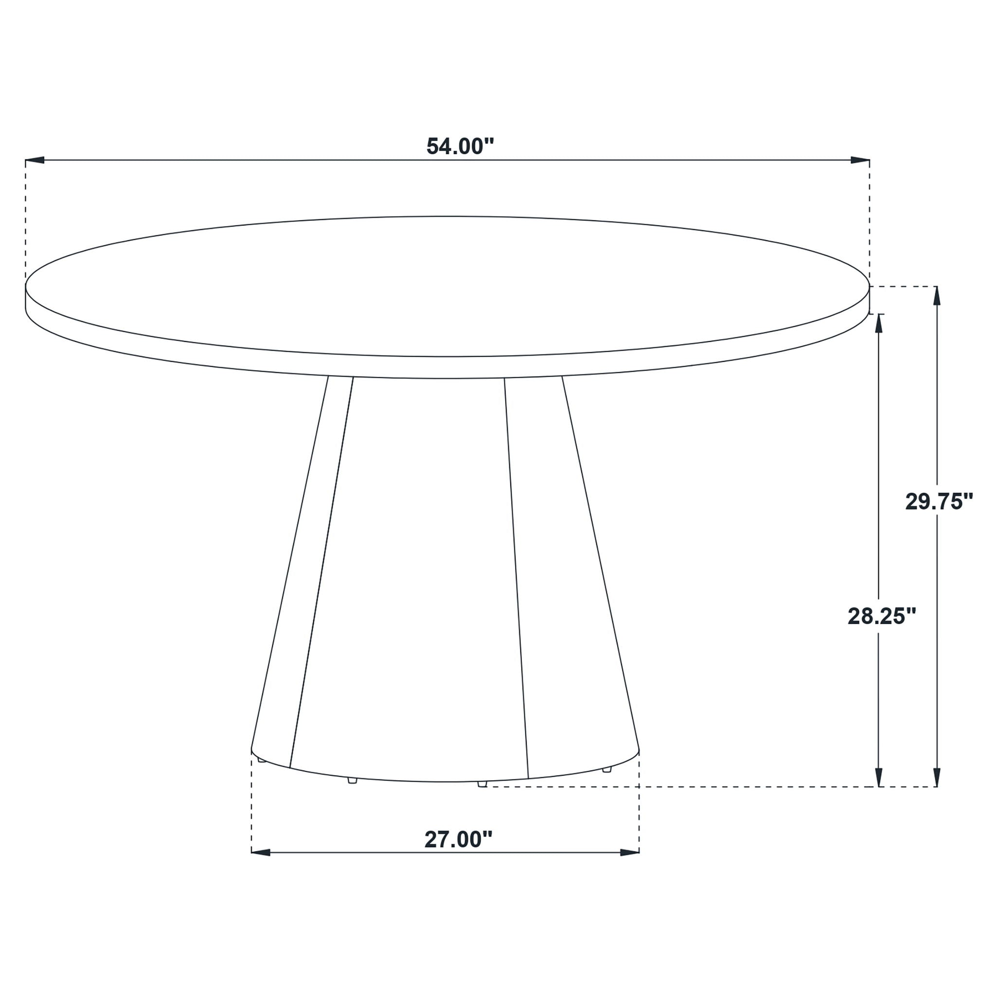 Franklin 54-inch Round Wood Pedestal Base Dining Table Dark Brown