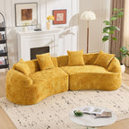 Curved Compressed Sofa, Nordic-Style Design For Living Room