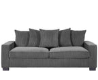 Luxe Sofa With 5 Matching Toss Pillows, Sleek Design, Spacious And Comfortable 3 Seater Couch
