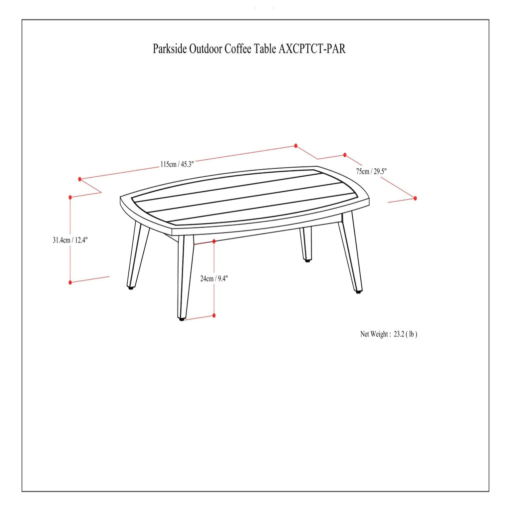 Parkside - Outdoor Coffee Table - Light Teak