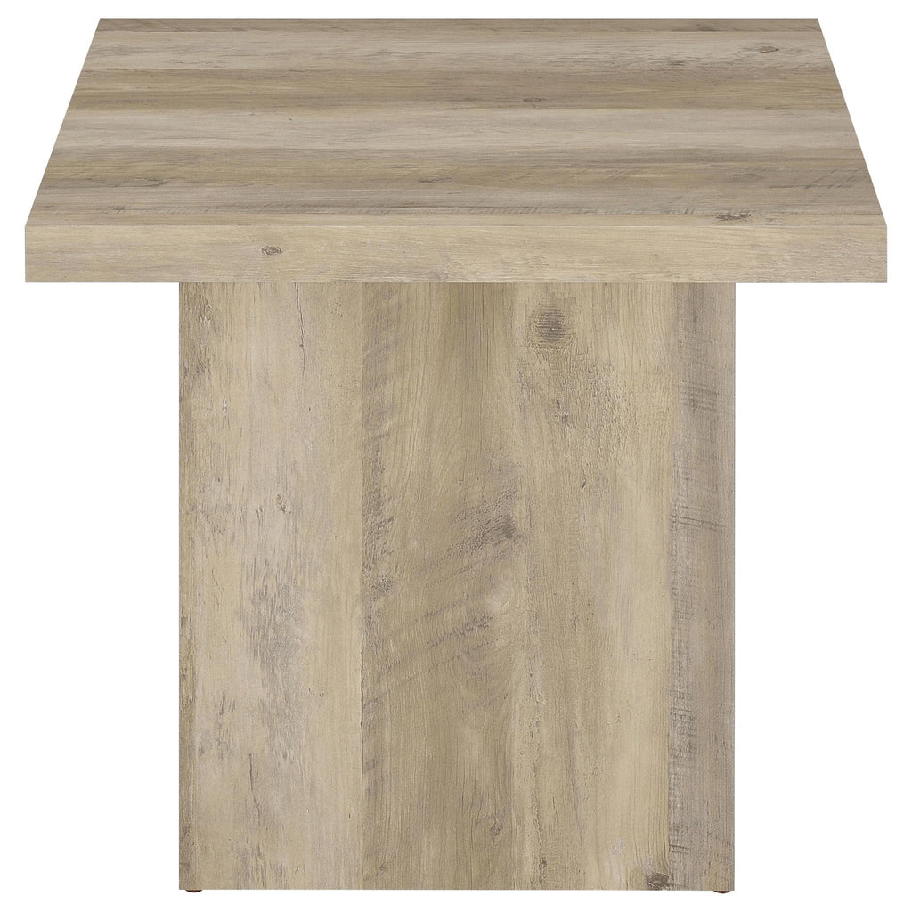 Devar 2-piece Square Coffee End Table Set Distressed Pine