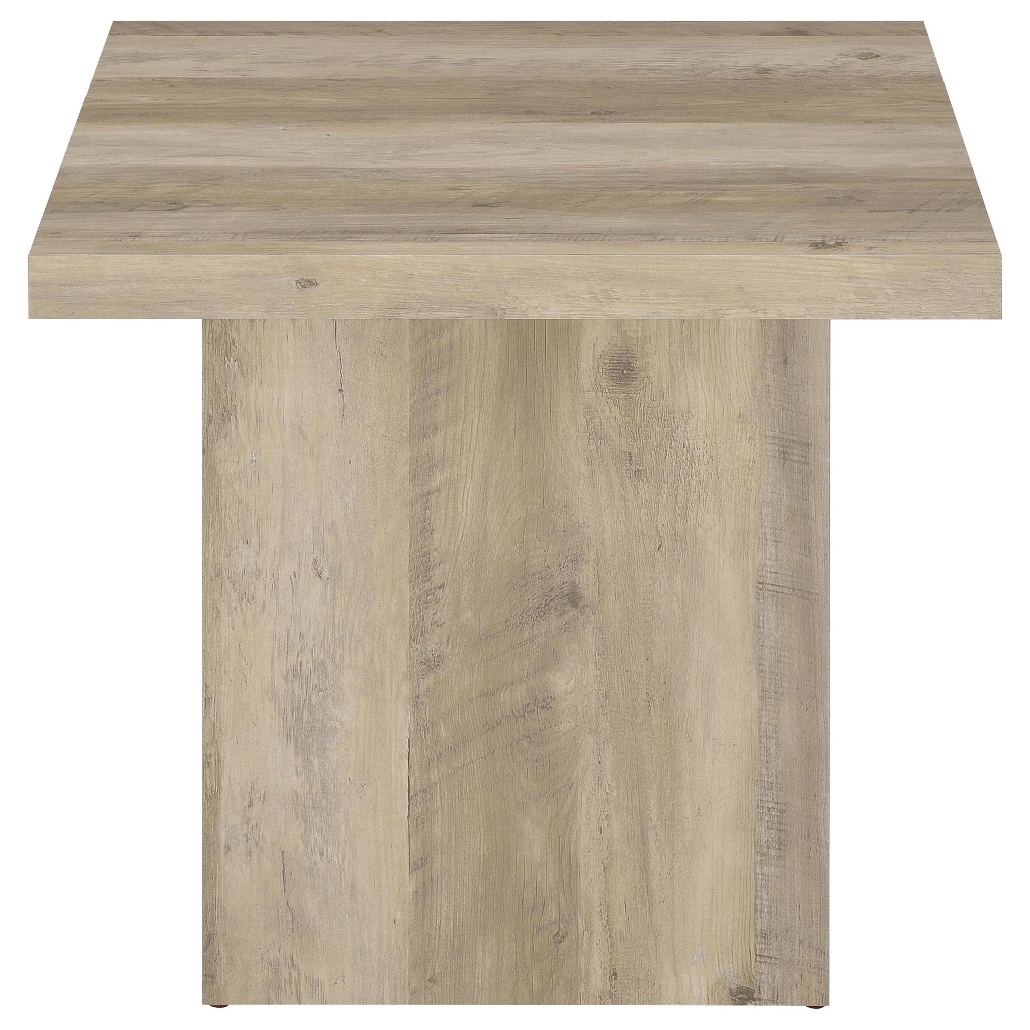 Devar 2-piece Square Coffee End Table Set Distressed Pine