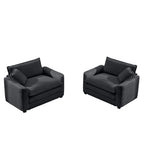 Modern Classic Fabric Single Chair Deep Seat Sofa With Pillow
