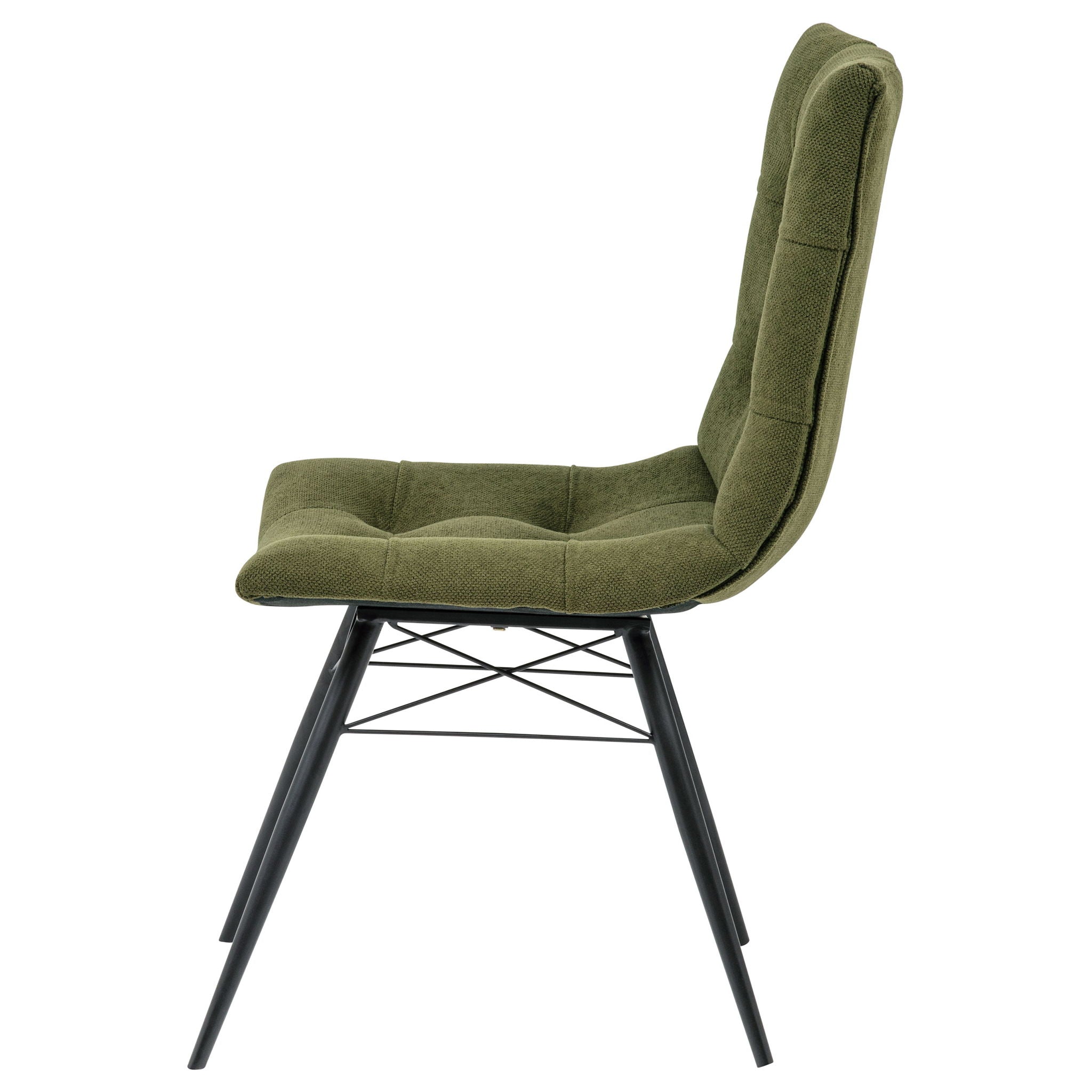 Aiken Fabric Upholstered Dining Side Chair Saddle Forest Green (Set of 4)
