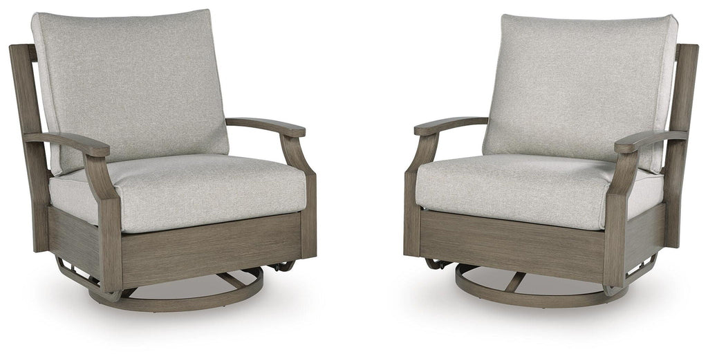 Rainier Ranch - Swivel Glider Chair With Cushion - Brown / Beige