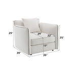 Yolanda - Chair With Pillow - Beige Chenille