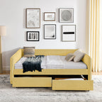 Upholstered Daybed & 2 Drawers
