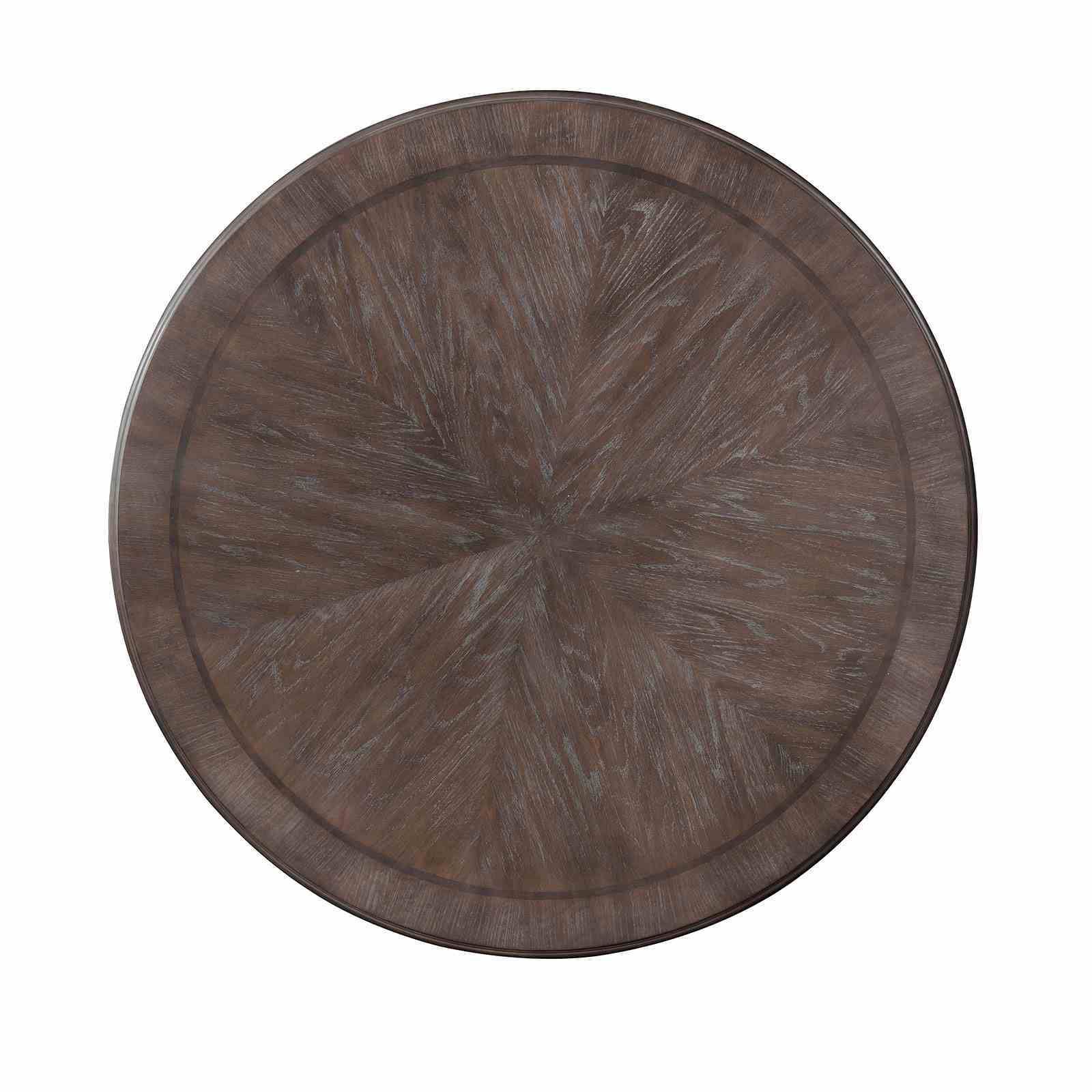 Round Dining Table With Pedestal Base - Natural / Rustic