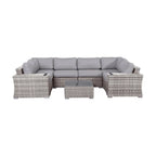 4 Person Patio Seating Set With Cushions, All Weather - Gray