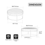 Modern Upholstered Round Ottoman Coffee Table With Storage Shelf