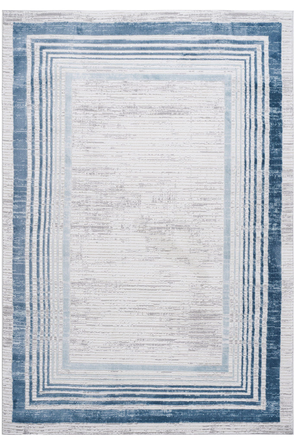 Marfi - 8' X 10' Bordered Area Rug - Blue / Ivory
