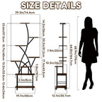 Plant Stand Indoor With Grow Light, 8 Tiered Tall Indoor Plant Shelves For Multiple Plants - Walnut / Black
