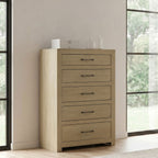 Hendricks 5-drawer Bedroom Chest of Drawers Light Oak